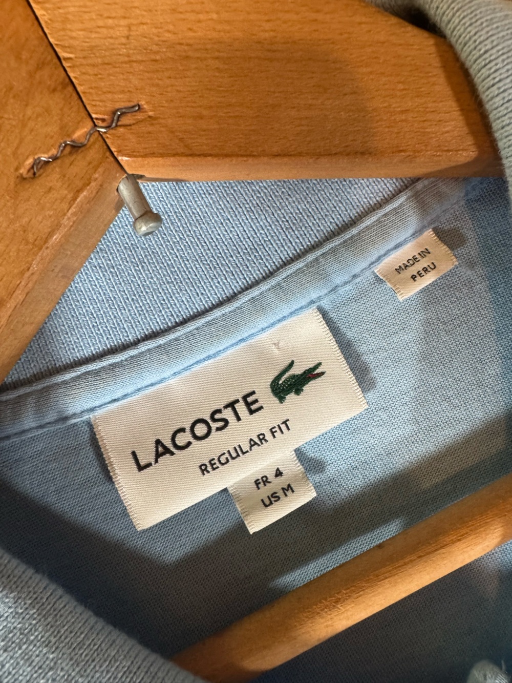 Lacoste Light Blue Piqué Polo with Signature Green Crocodile - Picture 5 of 6